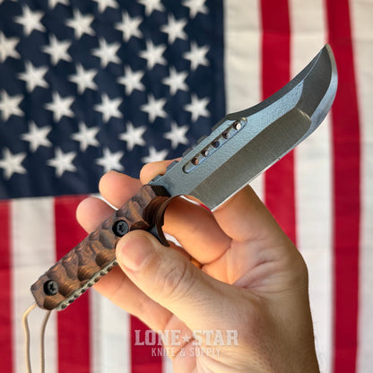 Severed Metal Works Squire V3 3.3" Fixed Blade, 440C, Dymalux, Black Chrome Gunkote, Serial 014 - Made in USA (SMW-SQUIREV3-014)