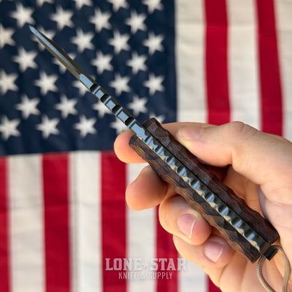 Severed Metal Works Squire V3 3.3" Fixed Blade, 440C, Dymalux, Black Chrome Gunkote, Serial 014 - Made in USA (SMW-SQUIREV3-014)