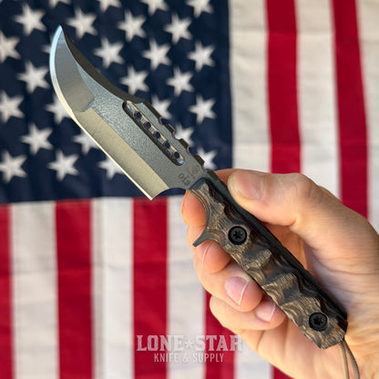 Severed Metal Works Squire V3 3.3" Fixed Blade, 440C, Dymalux, Black Chrome Gunkote, Serial 013 - Made in USA (SMW-SQUIREV3-013)