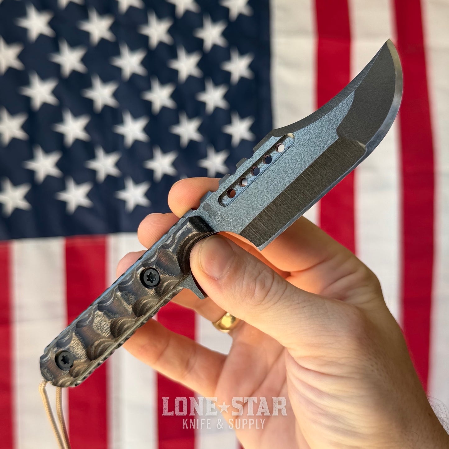 Severed Metal Works Squire V3 3.3" Fixed Blade, 440C, Dymalux, Black Chrome Gunkote, Serial 013 - Made in USA (SMW-SQUIREV3-013)