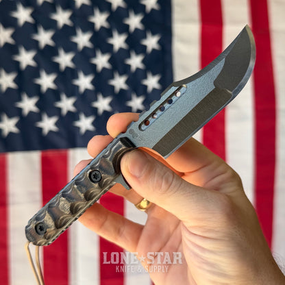 Severed Metal Works Squire V3 3.3" Fixed Blade, 440C, Dymalux, Black Chrome Gunkote, Serial 013 - Made in USA (SMW-SQUIREV3-013)