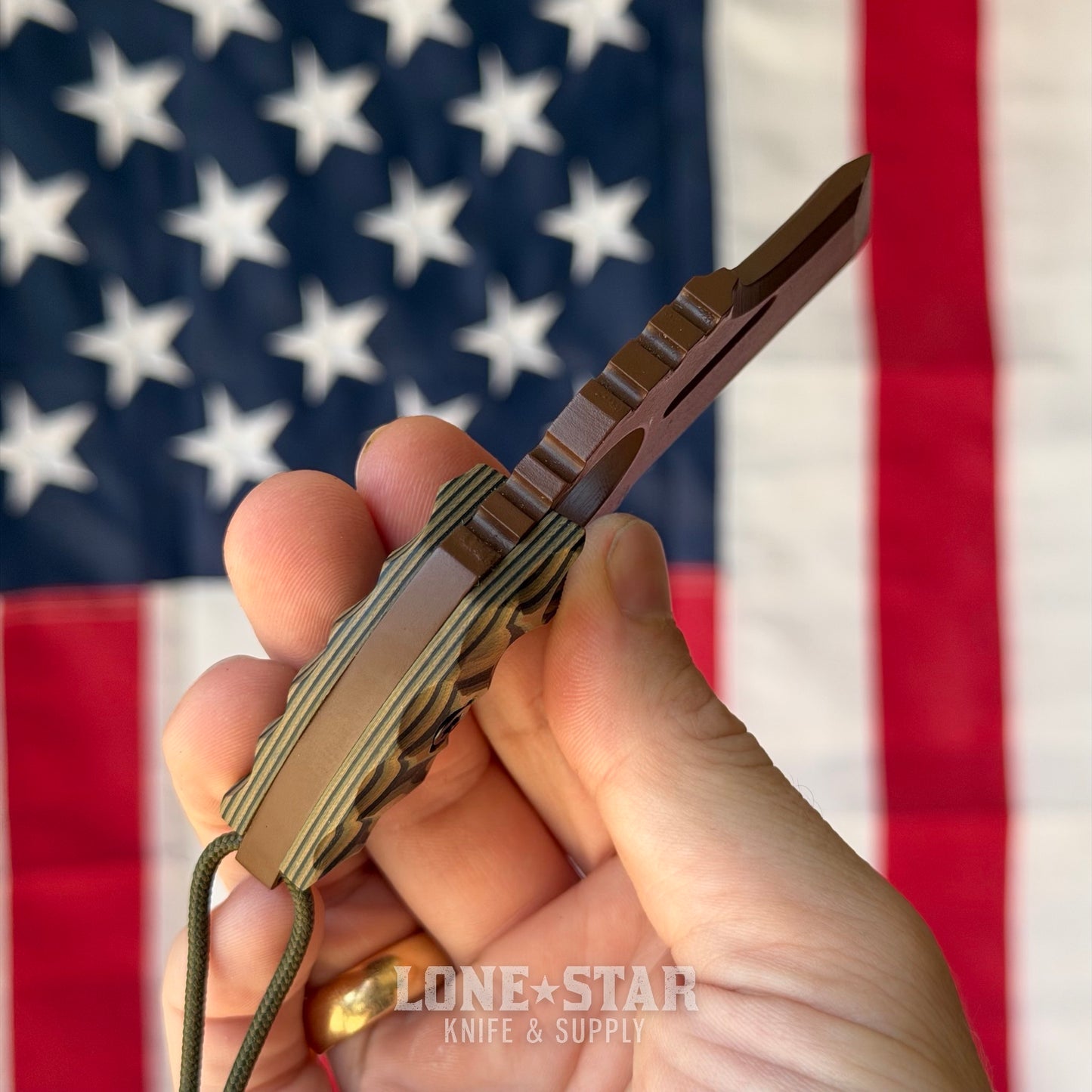 Severed Metal Works Raven Karambit 2.5" 440C, Camo G10, Service Brown Gunkote, Serial 003 - Made in USA (SMW-RAVEN-003)