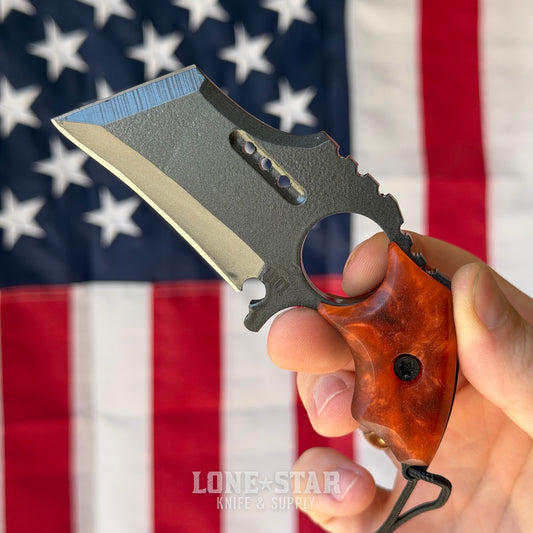 Severed Metal Works Raven Karambit 2.5" 440C, Copper Resin, Black Chrome Gunkote, Serial 001 - Made in USA (SMW-RAVEN-001)
