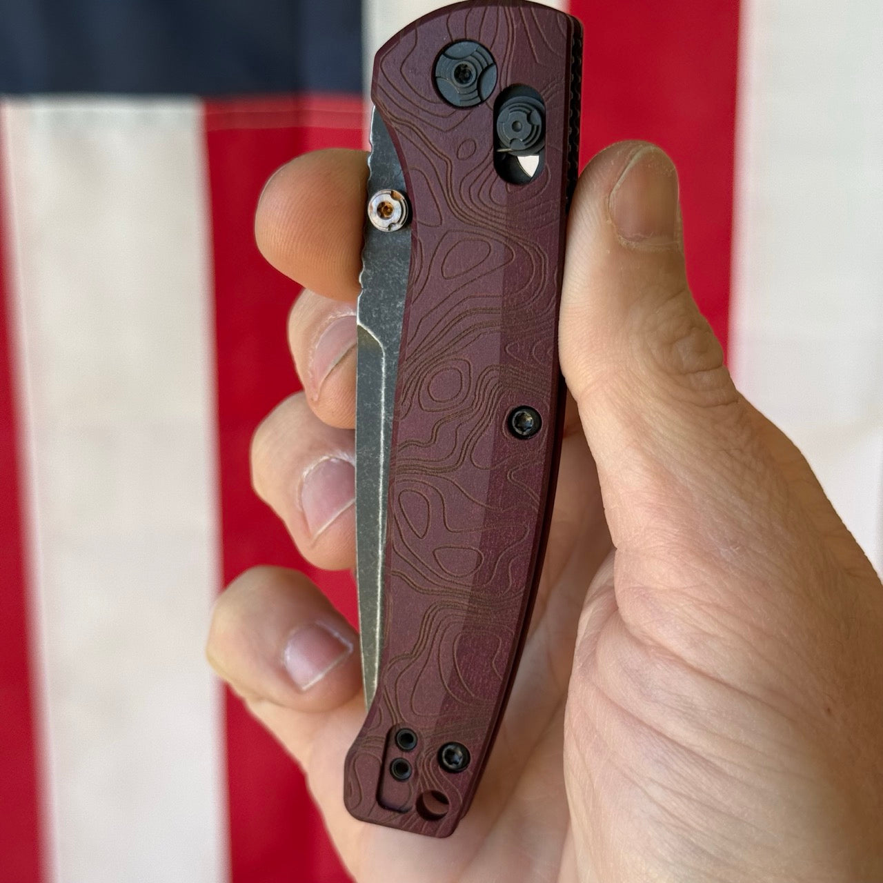 Hogue Mysto (Fire) 3.4″ Clip Point Knife, Redstone Fire Richlite Handle, CPM MagnaCut Blade, Made in USA (24452)