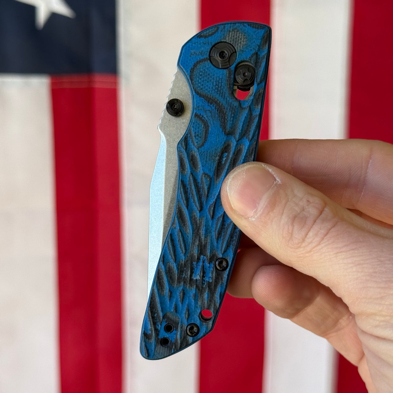 Hogue Deka 3.25″ Clip Point Knife, G-Masculus Blue Lava G10, CPM MagnaCut Blade, Made in USA (24273)