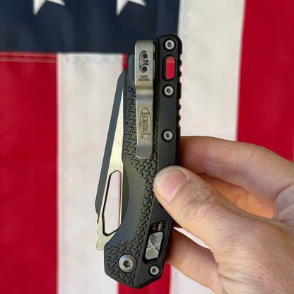 Microtech MSI Ram-Lok Tri-Grip Green Knife, 3.75″ Sheepsfoot M390MK Blade, Polymer Faded Bazooka – Made in USA (MCT210T-1PMFBO)