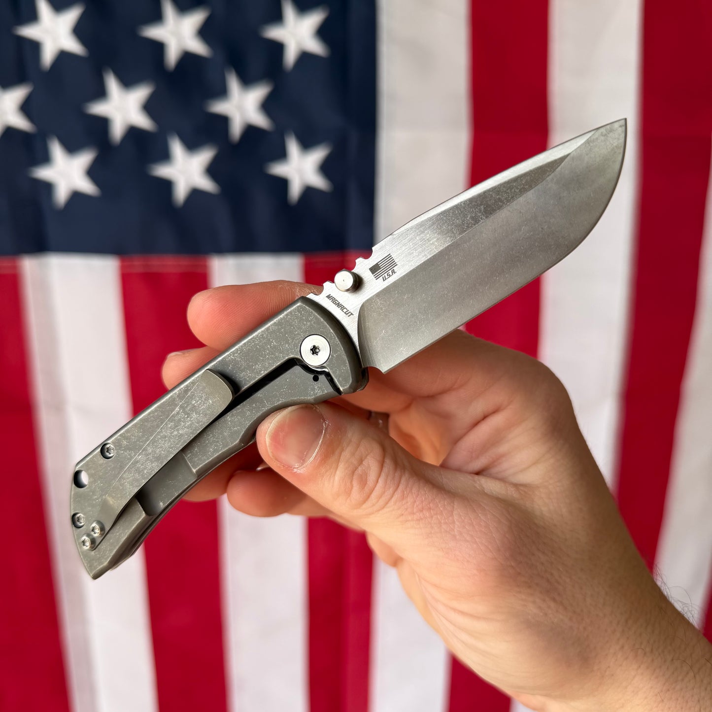 McNees PM MAC 2 (GEN 2) – 3″ Blade, Smooth Titanium, Satin Blade & Hardware – Made in USA (Model 2440)