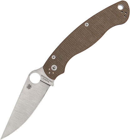 Spyderco Military 2 - Brown Canvas Micarta - Cruwear Blade