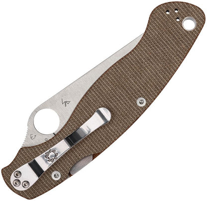 Spyderco Military 2 - Brown Canvas Micarta - Cruwear Blade