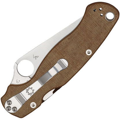 The Back Door: Para Military 2 (PM2) Knife Brown Micarta (3.4" Satin CRUWEAR) C81MPCW2 (Cancelation)
