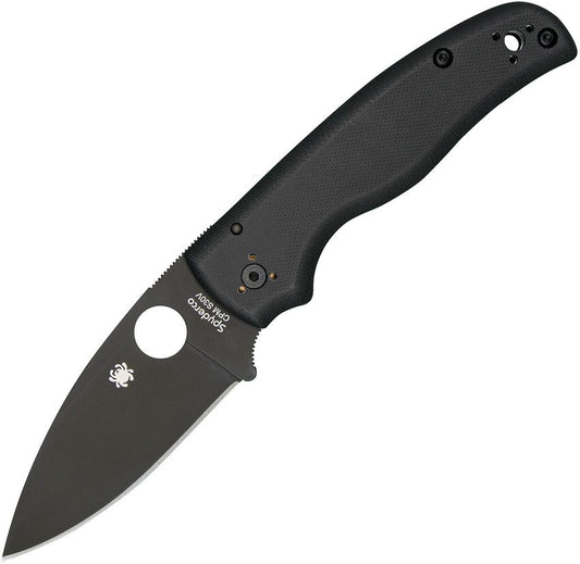 Shaman Folding Knife 3.58" S30V Black Plain Blade, Matte Black G10 Handles, Compression Lock