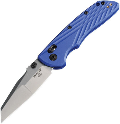Hogue Deka, 3.25" Wharncliffe MagnaCut in Blue Polymer
