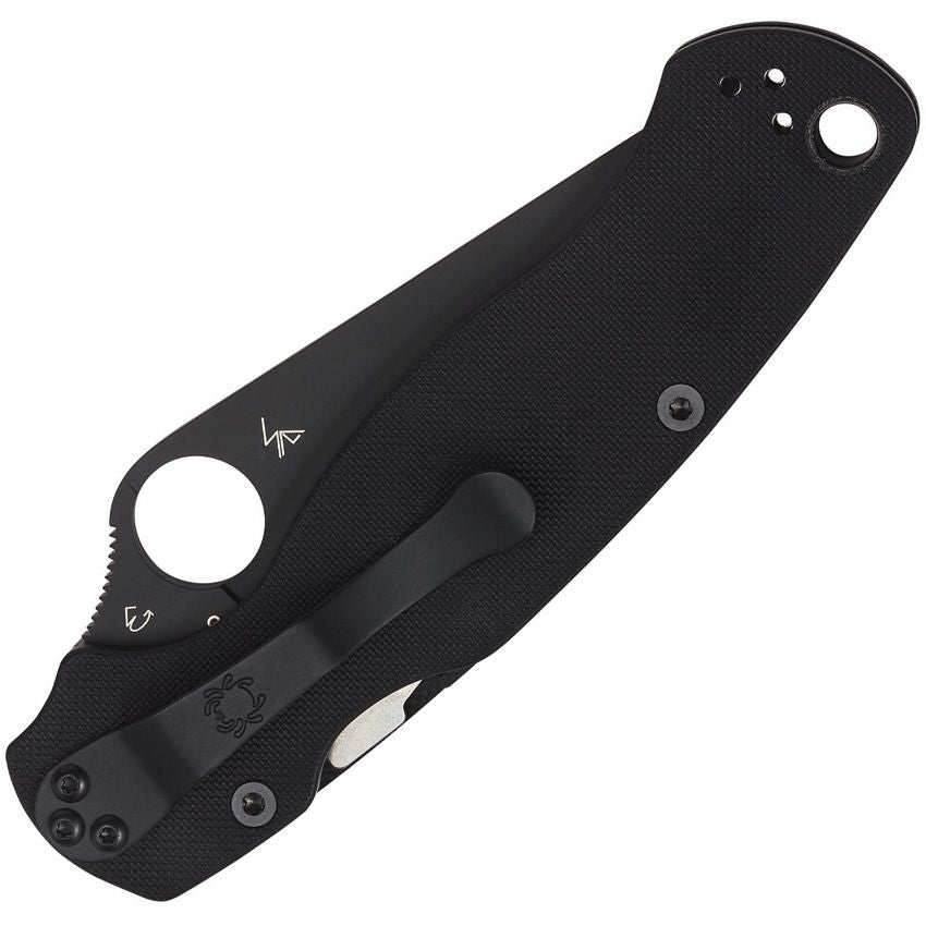 Blacked Out Para Military 2 (PM2) Compression Lock Knife G-10 (3.4" Satin S45VN) PM2