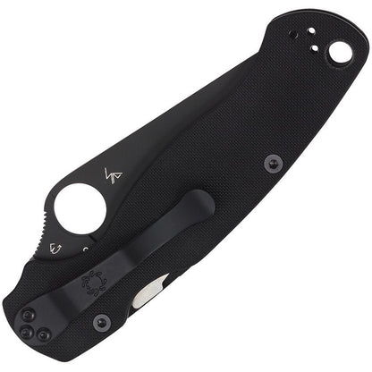 Spyderco Blacked Out Para Military 2 (PM2) Compression Lock Knife G-10 (3.4" Satin S45VN) PM2
