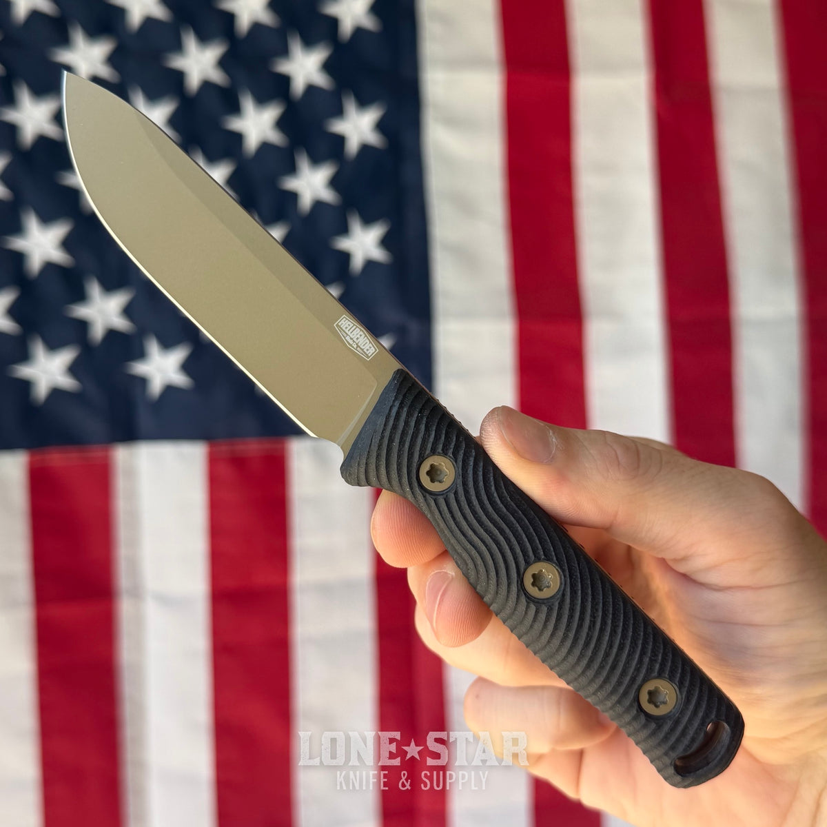 Hellbender Mudpup 4, 3.75" CPM-MagnaCut Drop Point, Coyote Cerakote, Black G10, Kydex Sheath, Made in USA (HB-MUDPUP4-COY-BLK-KY)