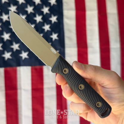 Hellbender Mudpup 4, 3.75" CPM-MagnaCut Drop Point, Coyote Cerakote, Black G10, Kydex Sheath, Made in USA (HB-MUDPUP4-COY-BLK-KY)