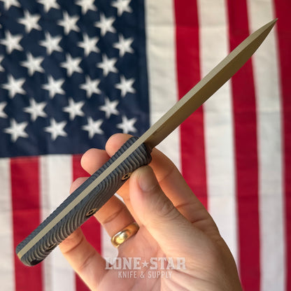 Hellbender Mudpup 4, 3.75" CPM-MagnaCut Drop Point, Coyote Cerakote, Black G10, Kydex Sheath, Made in USA (HB-MUDPUP4-COY-BLK-KY)
