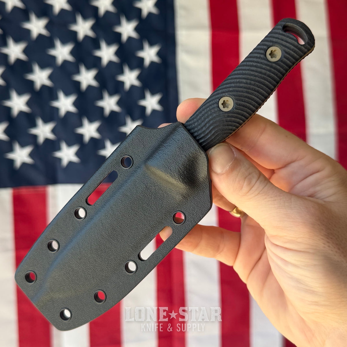 Hellbender Mudpup 4, 3.75" CPM-MagnaCut Drop Point, Coyote Cerakote, Black G10, Kydex Sheath, Made in USA (HB-MUDPUP4-COY-BLK-KY)