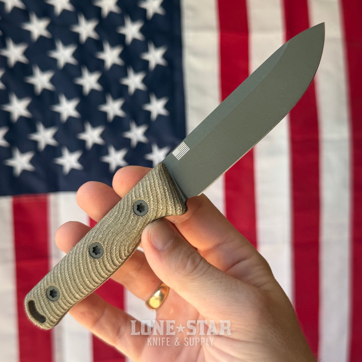 Hellbender Mudpup 4, 3.75" CPM-MagnaCut Drop Point, OD Green Cerakote, OD Green Canvas Micarta, Kydex Sheath, Made in USA (HB-MUDPUP4-OD-OD-KY)