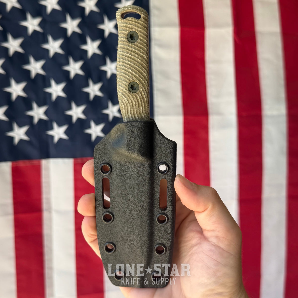 Hellbender Mudpup 4, 3.75" CPM-MagnaCut Drop Point, OD Green Cerakote, OD Green Canvas Micarta, Kydex Sheath, Made in USA (HB-MUDPUP4-OD-OD-KY)