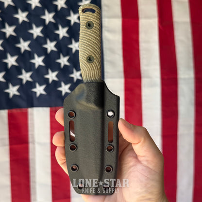 Hellbender Mudpup 4, 3.75" CPM-MagnaCut Drop Point, OD Green Cerakote, OD Green Canvas Micarta, Kydex Sheath, Made in USA (HB-MUDPUP4-OD-OD-KY)
