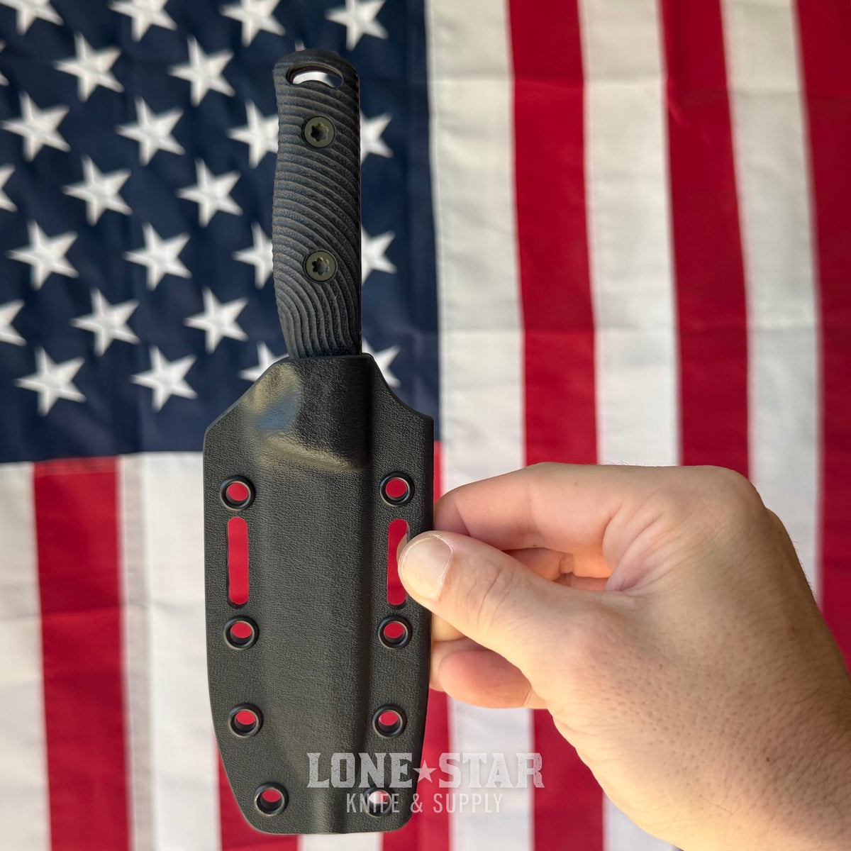 Hellbender Mudpup 4, 3.75" CPM-MagnaCut Drop Point, OD Green Cerakote, Black G10, Kydex Sheath, Made in USA (HB-MUDPUP4-OD-BLK-KY)