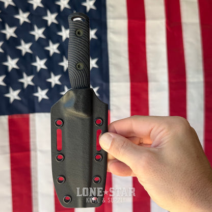 Hellbender Mudpup 4, 3.75" CPM-MagnaCut Drop Point, OD Green Cerakote, Black G10, Kydex Sheath, Made in USA (HB-MUDPUP4-OD-BLK-KY)