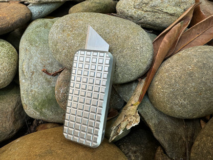 Rivery MFG Zero Utility Knife – Grenade Pattern, 6061 Aluminum, Retractable Blade – Made in USA