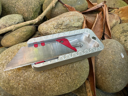 Rivery MFG Zero Utility Knife – Grenade Pattern, 6061 Aluminum, Retractable Blade – Made in USA