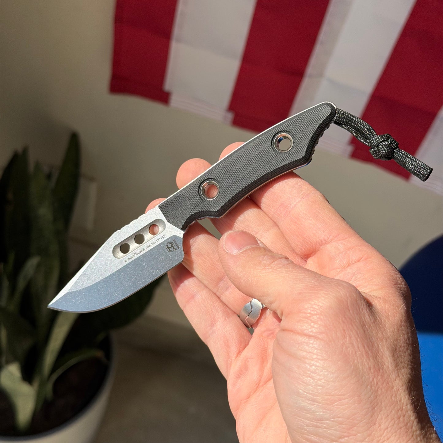 Heretic Knives Kobold Fixed Blade Knife, Black G10, Stonewash MagnaCut Blade, 2.8″, Made in USA (H065-2A-BLK-G10)