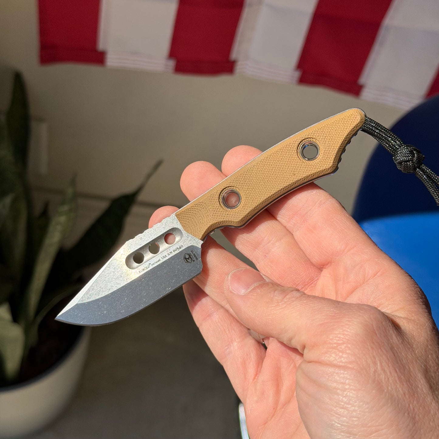 Heretic Knives Kobold Fixed Blade Knife, FDE G10, Stonewash MagnaCut Blade, 2.8″, Made in USA (H065-2A-FDE-G10)