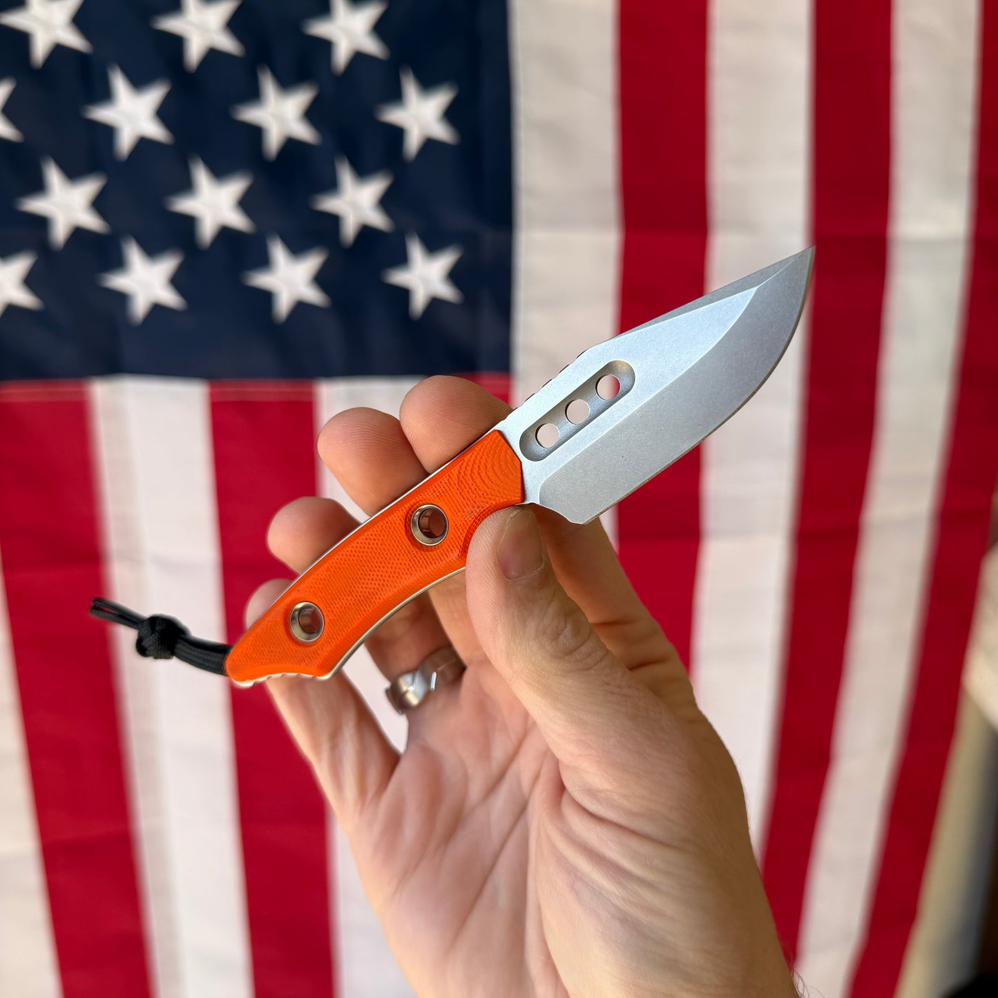Heretic Knives Kobold Fixed Blade Knife, Orange G10, Stonewash MagnaCut Blade, 2.8″, Made in USA (H065-2A-OG-G10)