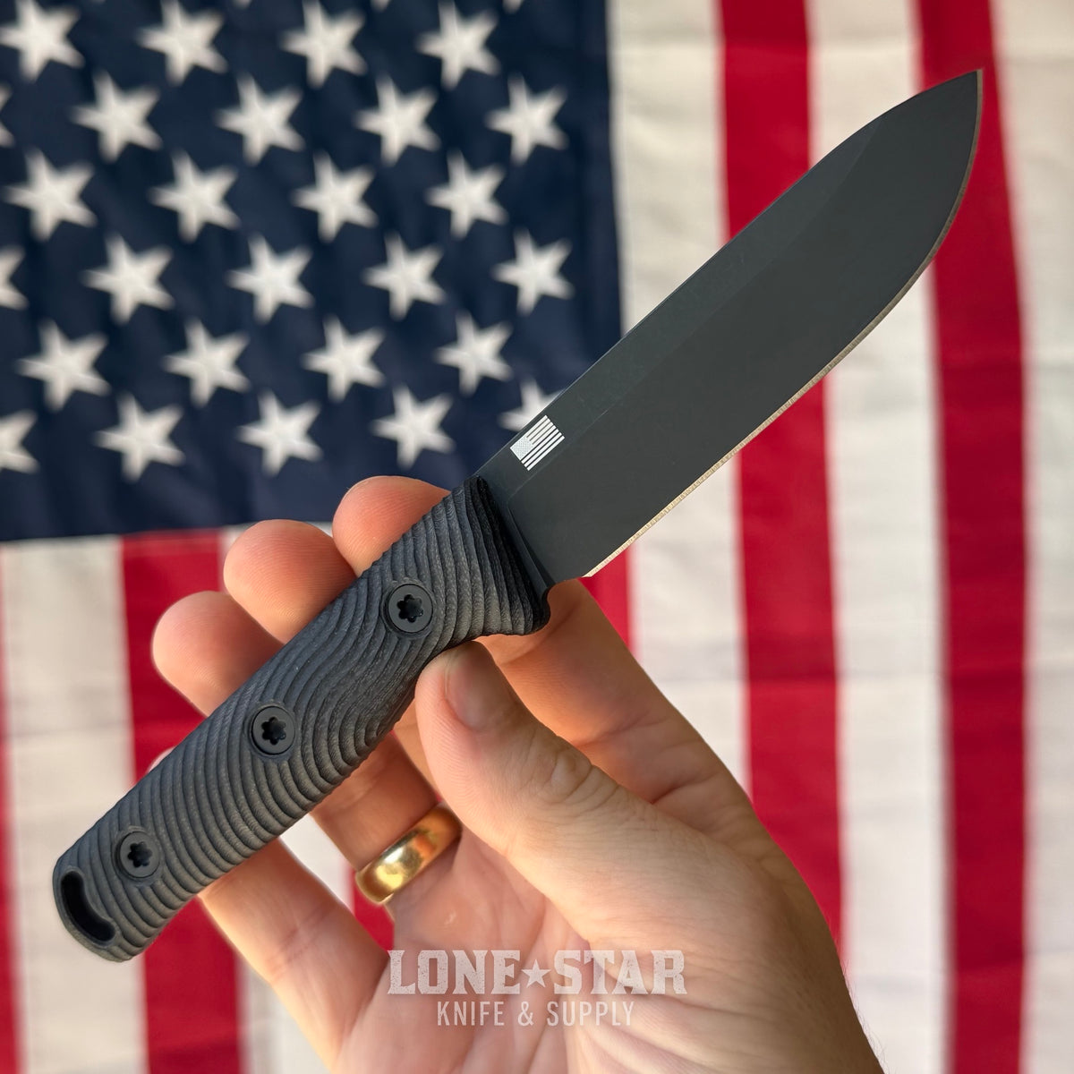 Hellbender Mudpup 4, 3.75" CPM-MagnaCut Drop Point, Black Cerakote, Black G10, Leather Sheath, Made in USA (HB-MUDPUP4-BLK-BLK-LTHR)