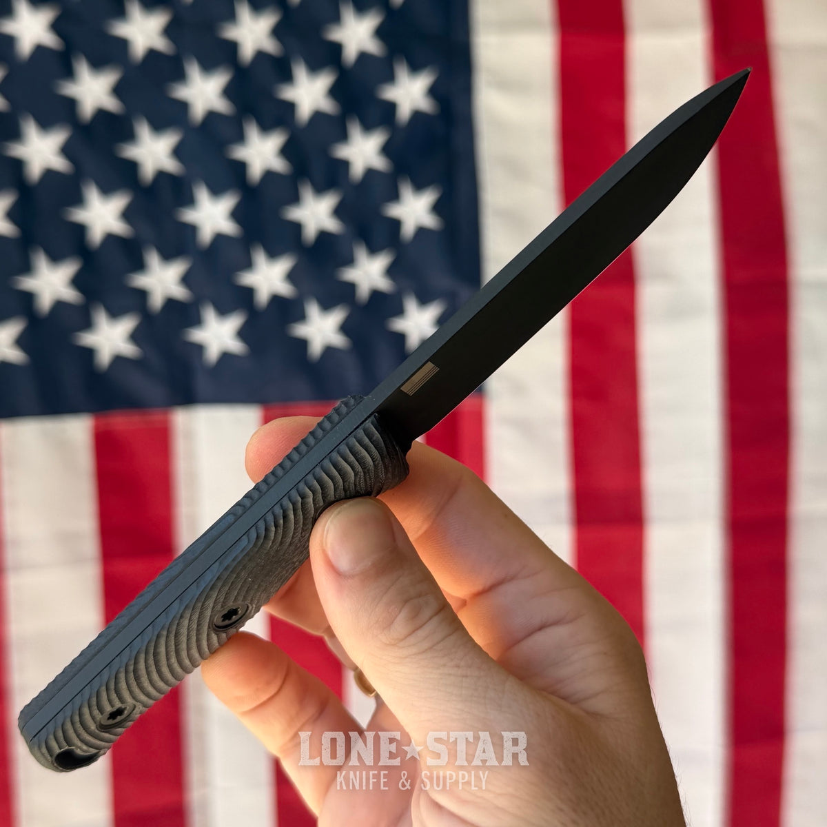 Hellbender Mudpup 4, 3.75" CPM-MagnaCut Drop Point, Black Cerakote, Black G10, Leather Sheath, Made in USA (HB-MUDPUP4-BLK-BLK-LTHR)