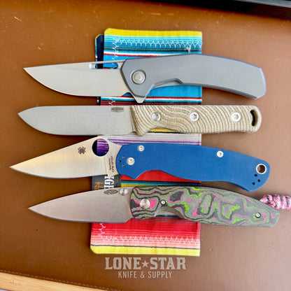Hellbender Mudpup 4, 3.75" CPM-MagnaCut Drop Point, Coyote Cerakote, Multicolored G10, Leather Sheath, Made in USA (HB-MUDPUP4-COY-TRI-LTHR)
