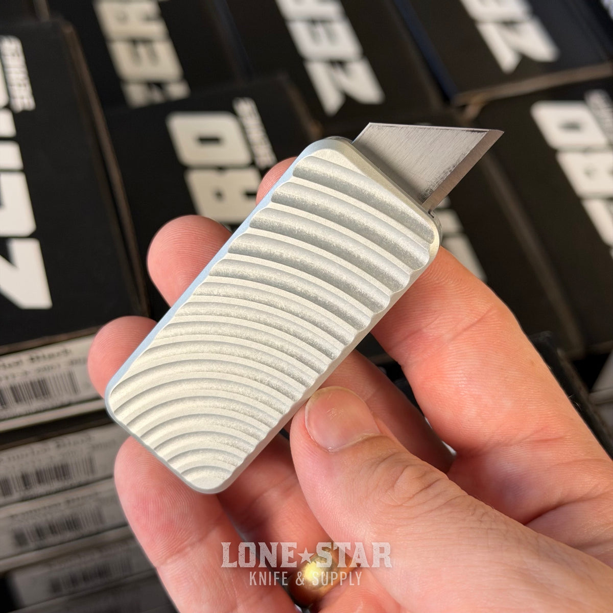Rivery MFG Zero V2 Utility Knife, Original Pattern, Gray, 6061 Aluminum - Made in USA (RIV-ZERO-V2-ORIG-GRAY)