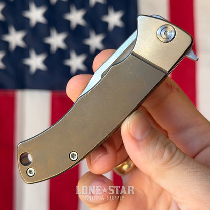 The Back Door: Vehement Knives Mongrel Flipper - 3.4" CPM-3V, Titanium - Made in USA (Trade In)
