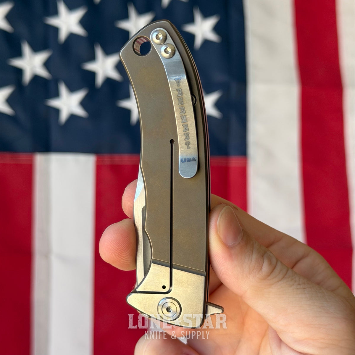The Back Door: Vehement Knives Mongrel Flipper - 3.4" CPM-3V, Titanium - Made in USA (Trade In)