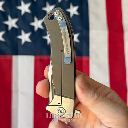 The Back Door: Vehement Knives Mongrel Flipper - 3.4" CPM-3V, Titanium - Made in USA (Trade In)