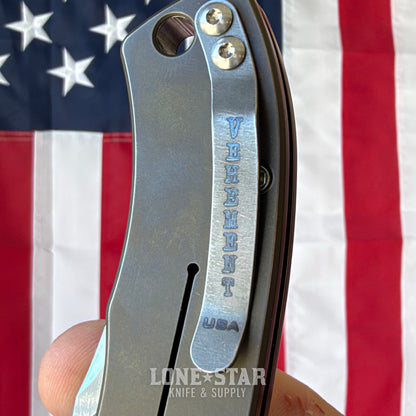 The Back Door: Vehement Knives Mongrel Flipper - 3.4" CPM-3V, Titanium - Made in USA (Trade In)