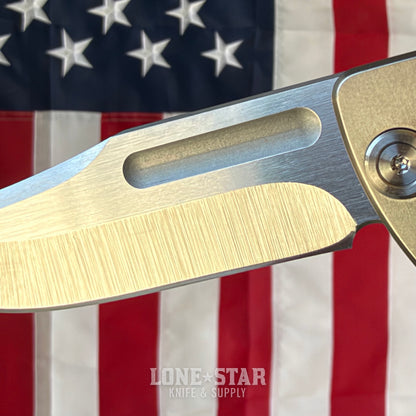 The Back Door: Vehement Knives Mongrel Flipper - 3.4" CPM-3V, Titanium - Made in USA (Trade In)