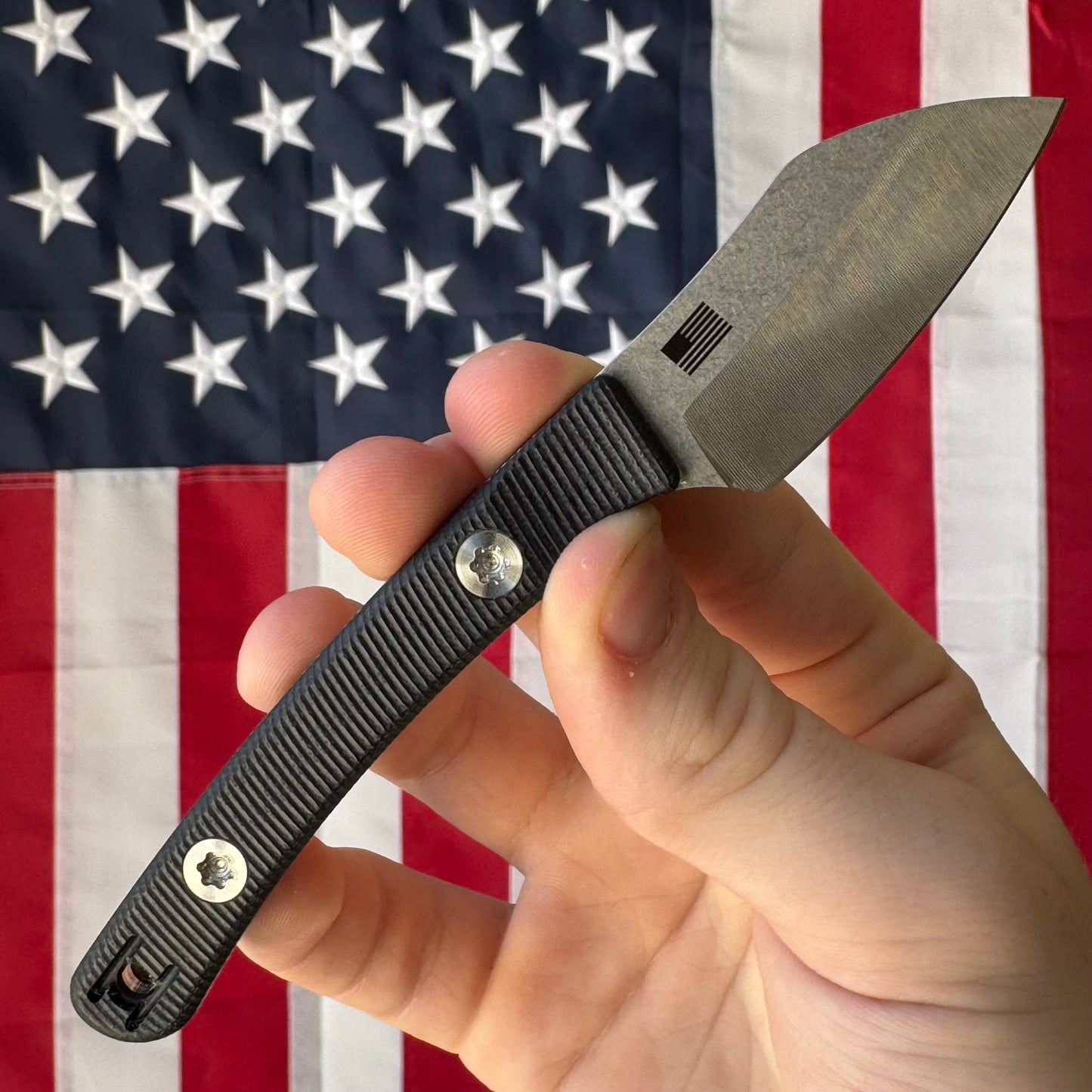 Hellbender Blade Co. Newt 2" Fixed Blade – Black G10, MagnaCut Satin Sheepsfoot, Kydex Sheath – Made in USA