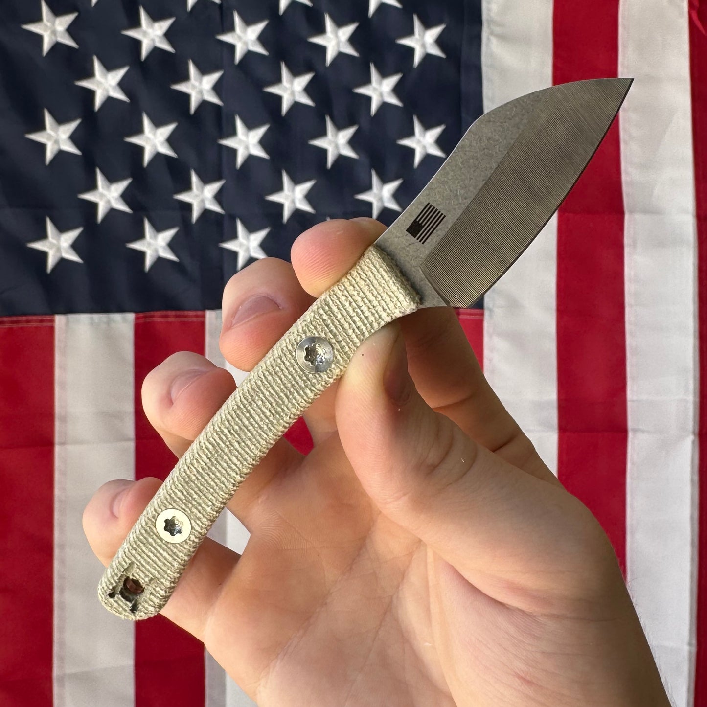 Hellbender Blade Co. Newt 2" Fixed Blade – OD Green Micarta, MagnaCut Satin Sheepsfoot, Kydex Sheath – Made in USA