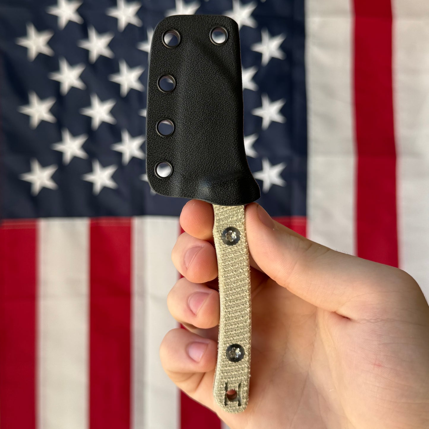 Hellbender Blade Co. Newt 2" Fixed Blade – OD Green Micarta, MagnaCut Satin Sheepsfoot, Kydex Sheath – Made in USA