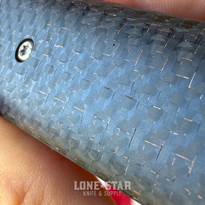 The Back Door: Old Dominion Knifeworks Custom Gent Front Flipper - 3", Bronze Weave Carbon Fiber - Made in USA (Trade In)
