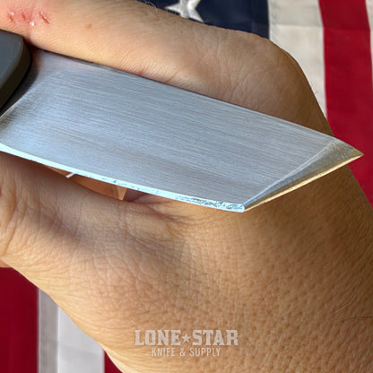 The Back Door: Old Dominion Knifeworks Custom Gent Front Flipper - 3", Bronze Weave Carbon Fiber - Made in USA (Trade In)