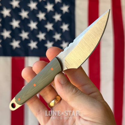 The Back Door: Old Dominion Knifeworks 2.5 EDC Fixed Blade - 3" Nitro-V, OD Green G10 - Made in USA (Trade In)