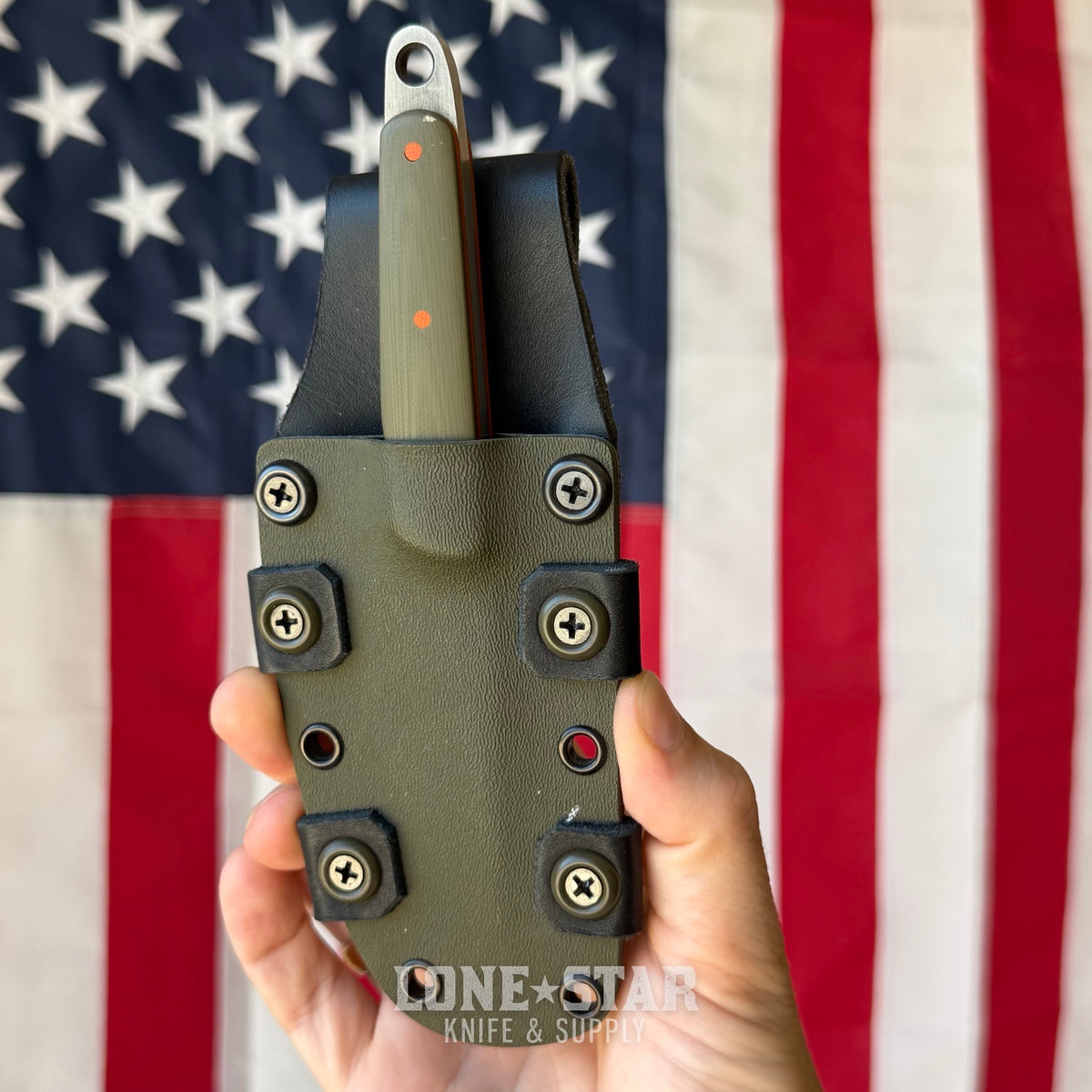 The Back Door: Old Dominion Knifeworks 2.5 EDC Fixed Blade - 3" Nitro-V, OD Green G10 - Made in USA (Trade In)