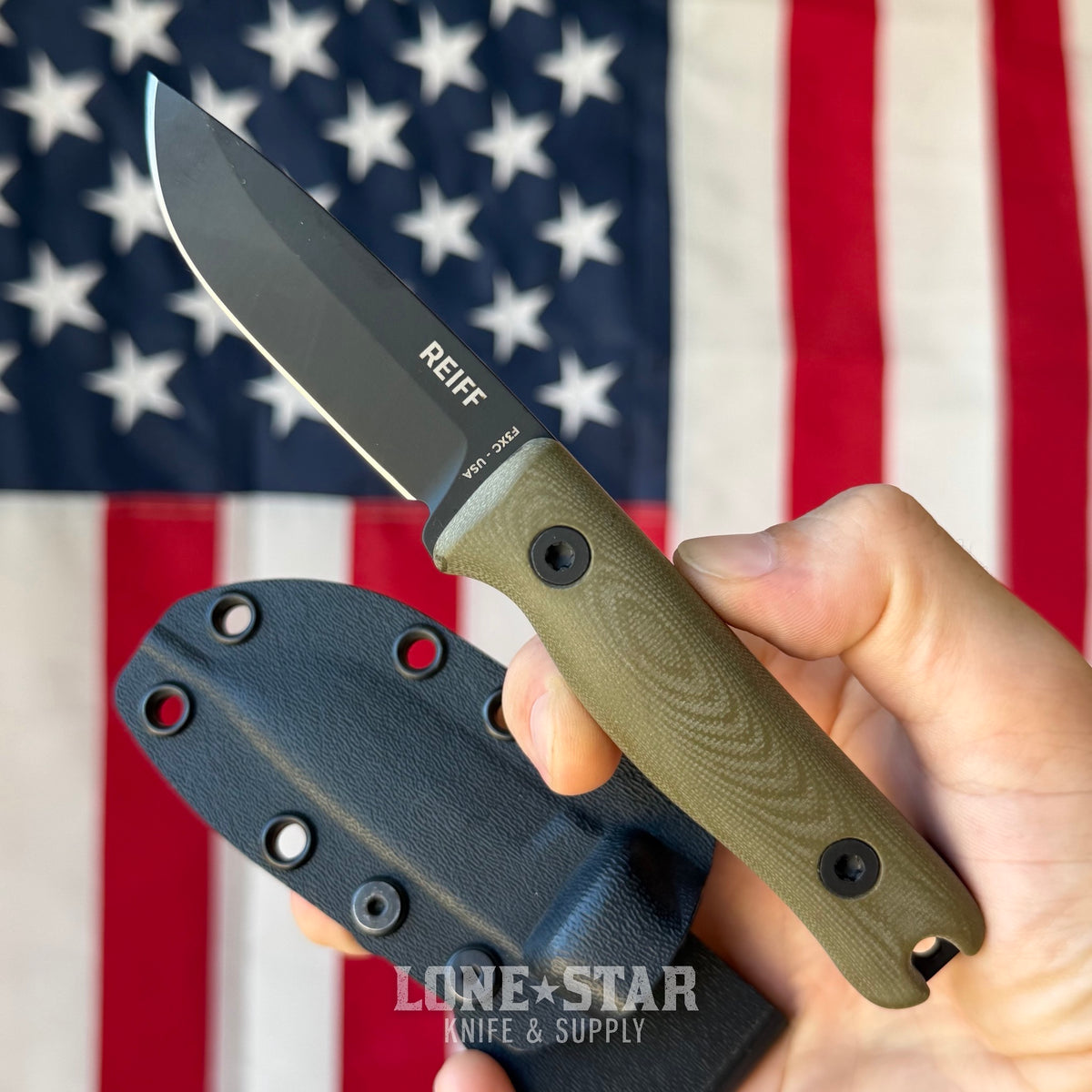 The Back Door: Reiff Knives F3XC Fixed Blade - 2.8" CPM-3V, OD Green G10, Well Used - Made in USA (Trade In)