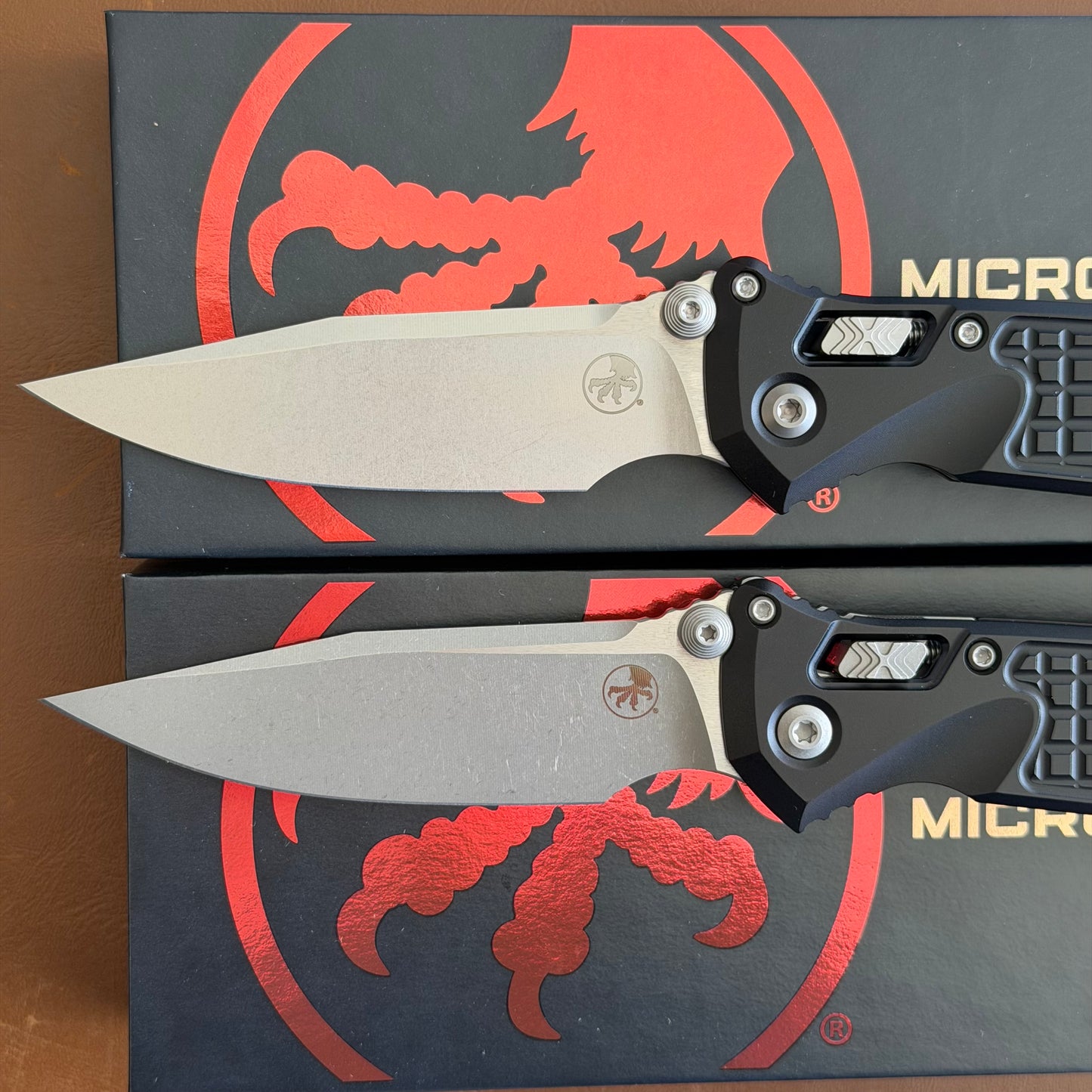 Microtech SOCOM Elite RAM-LOK™ Knife, Apocalyptic® Clip Point Blade, Black Frag Aluminum Handle, 3.8″, Made in USA (160RL-10APFR)